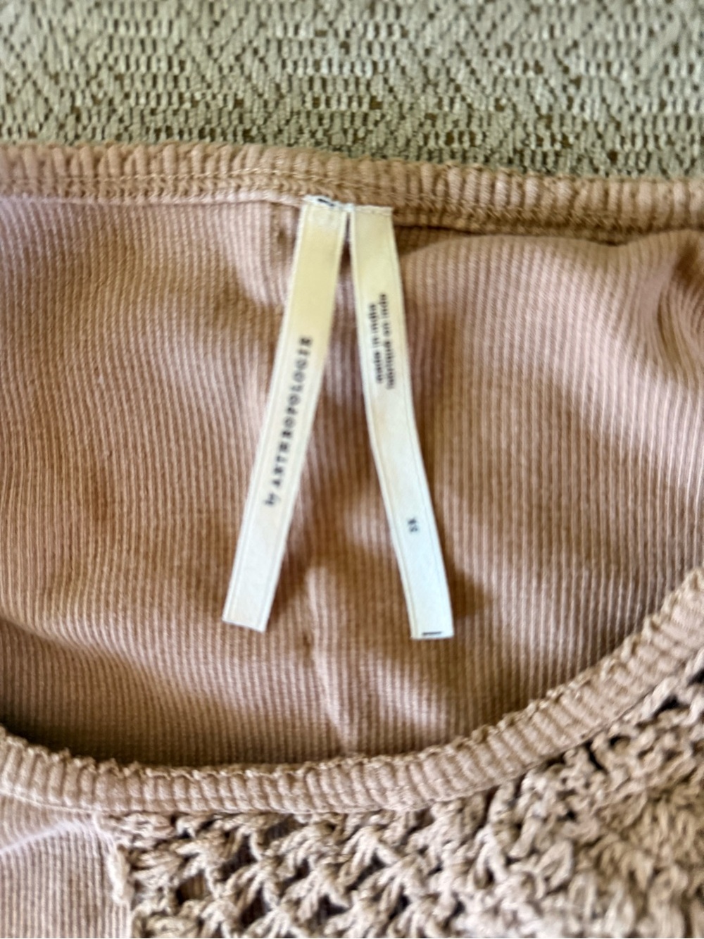 Anthropologie Beige Crochet-Accent Tank Top - Picture 4 of 4